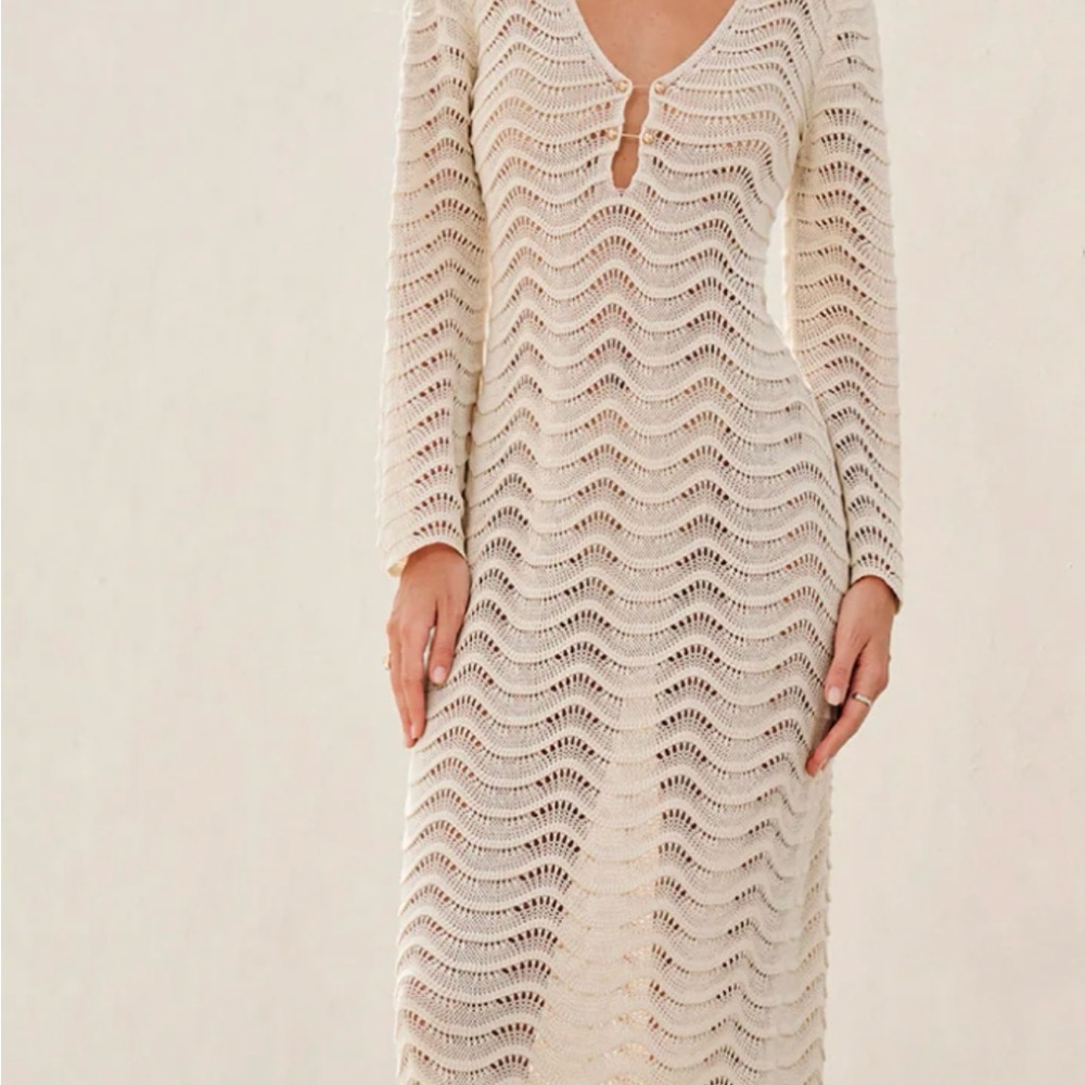 Commense Metal Cut-Out Tie-Back Sweater Dress Size Large New with Tags